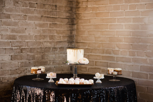 A dessert display at a Journeyman Distillery wedding