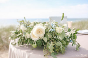 White garden roses in floral arrangement