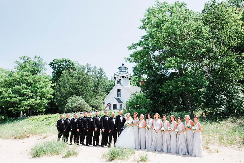 Wedding party at St. Joseph Catholic Church Traverse City, MI