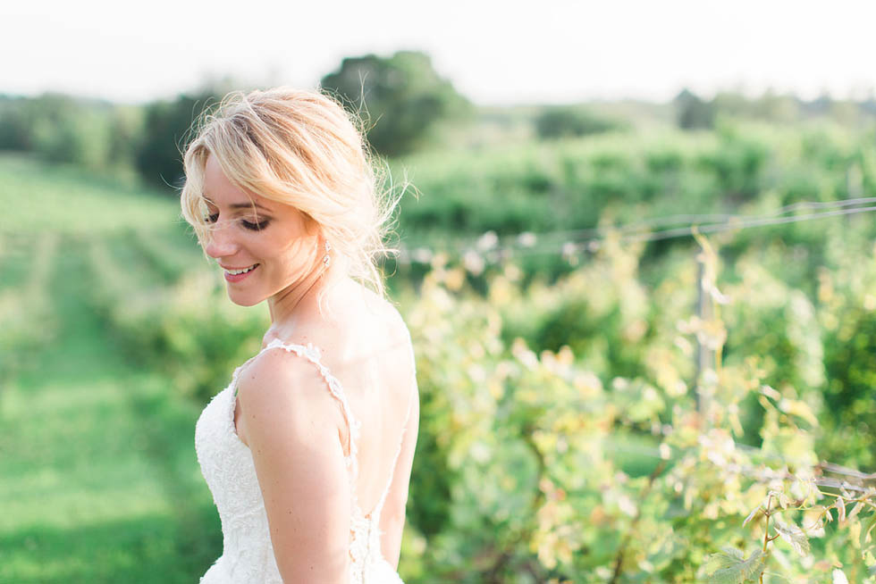 Bridal portrait at Ciccone Vineyards