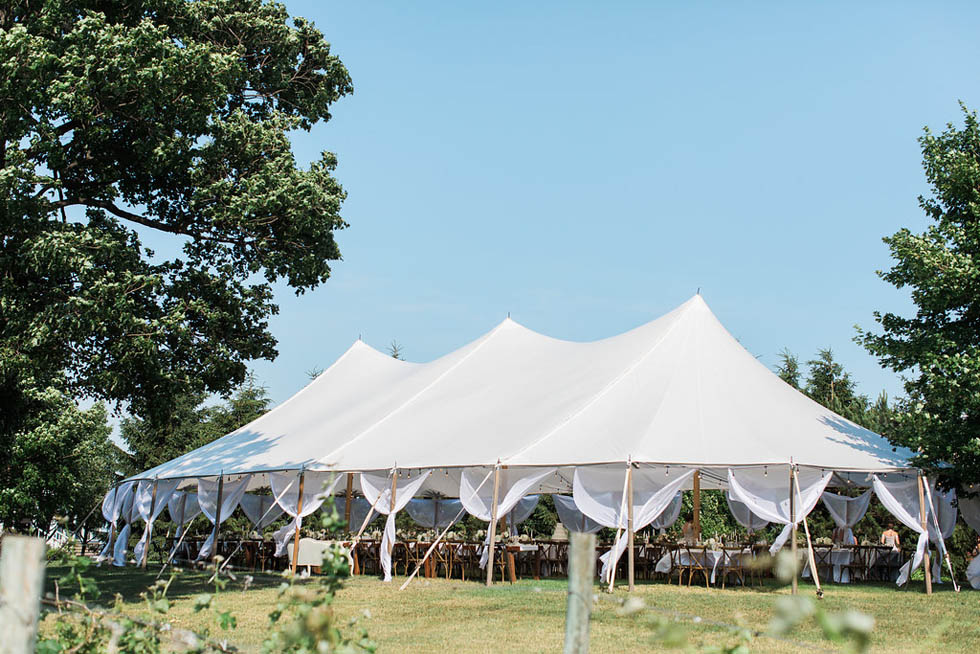 Ciccone Vineyard wedding tented outdoors