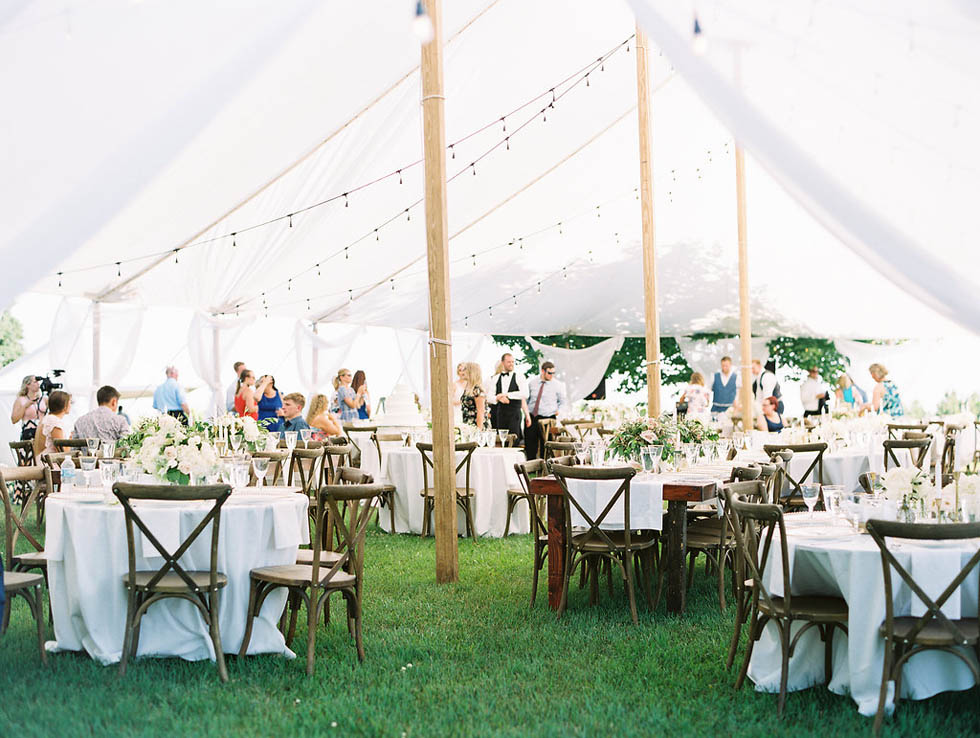 Tented wedding reception Leelanau Peninsula Michigan