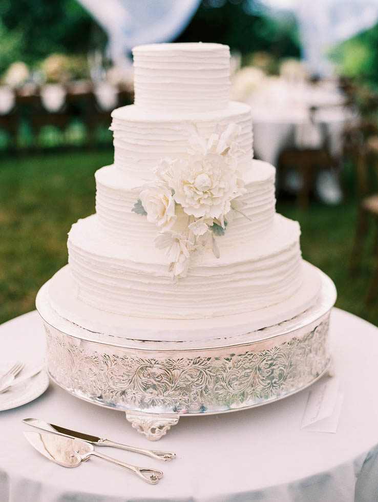 Top Tier Cakery all white wedding cake