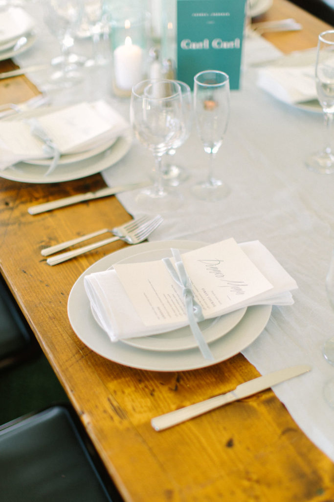 Table decor at a 12 Corners Vineyard Wedding