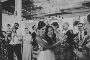 Bride smiling at a Journeyman Distillery wedding