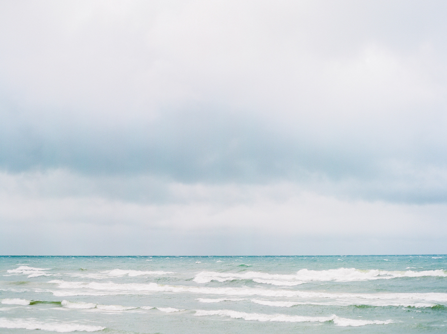 The waves of Lake Michigan in West Olive, Michigan