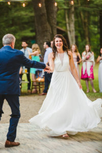 Bride and her father share a dance at a Long Lake Outdoor Center wedding
