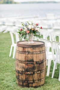 Ceremony set for a Bay Pointe Inn wedding in Shelbyville, Michigan