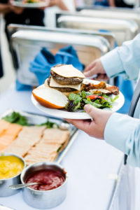 Burger bar at a Bay Pointe Inn wedding