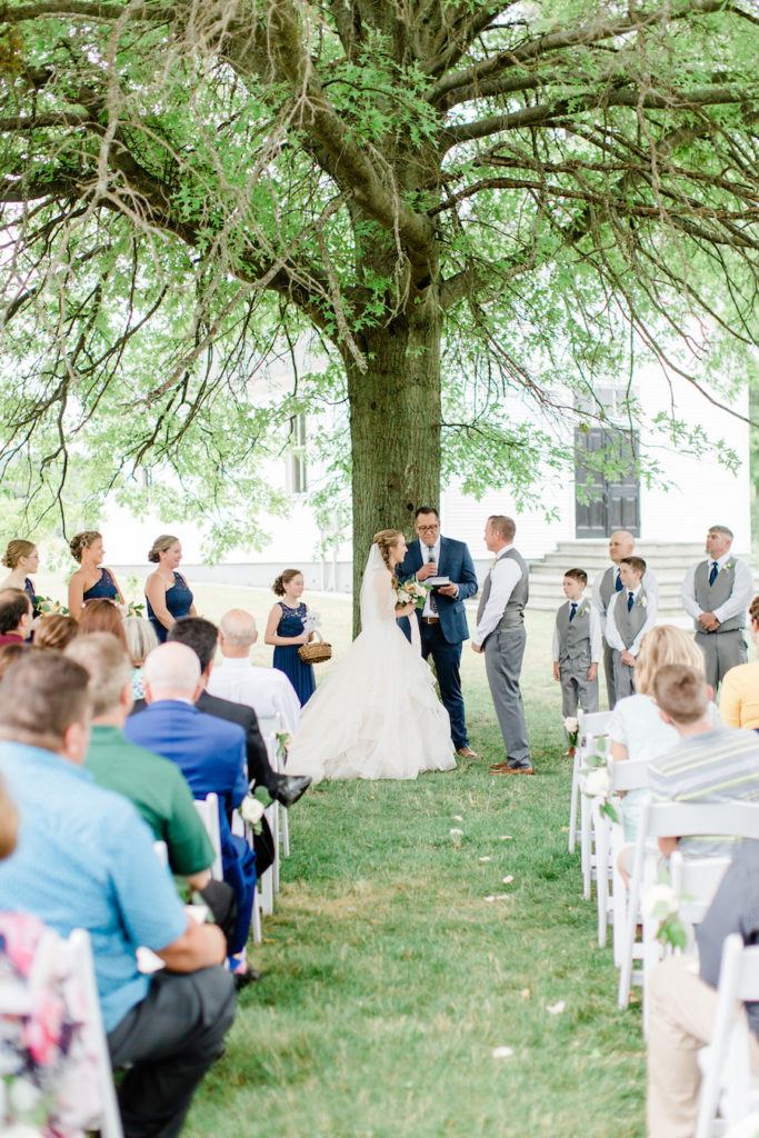 Outdoor wedding ceremony at the felt mansion
