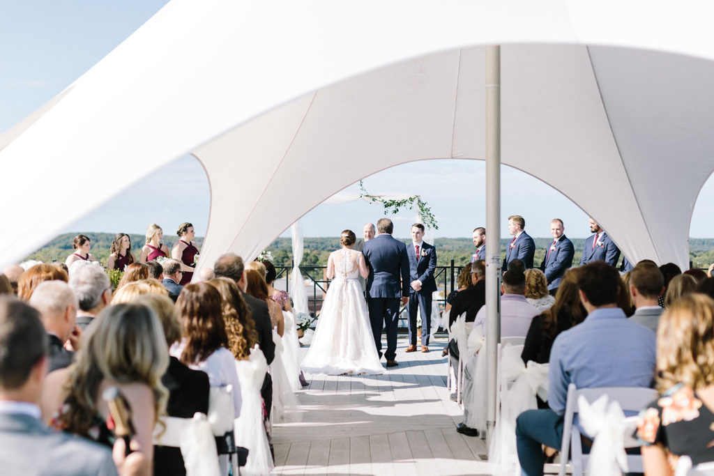 A Loft 310 wedding ceremony taking place on the Sky Deck