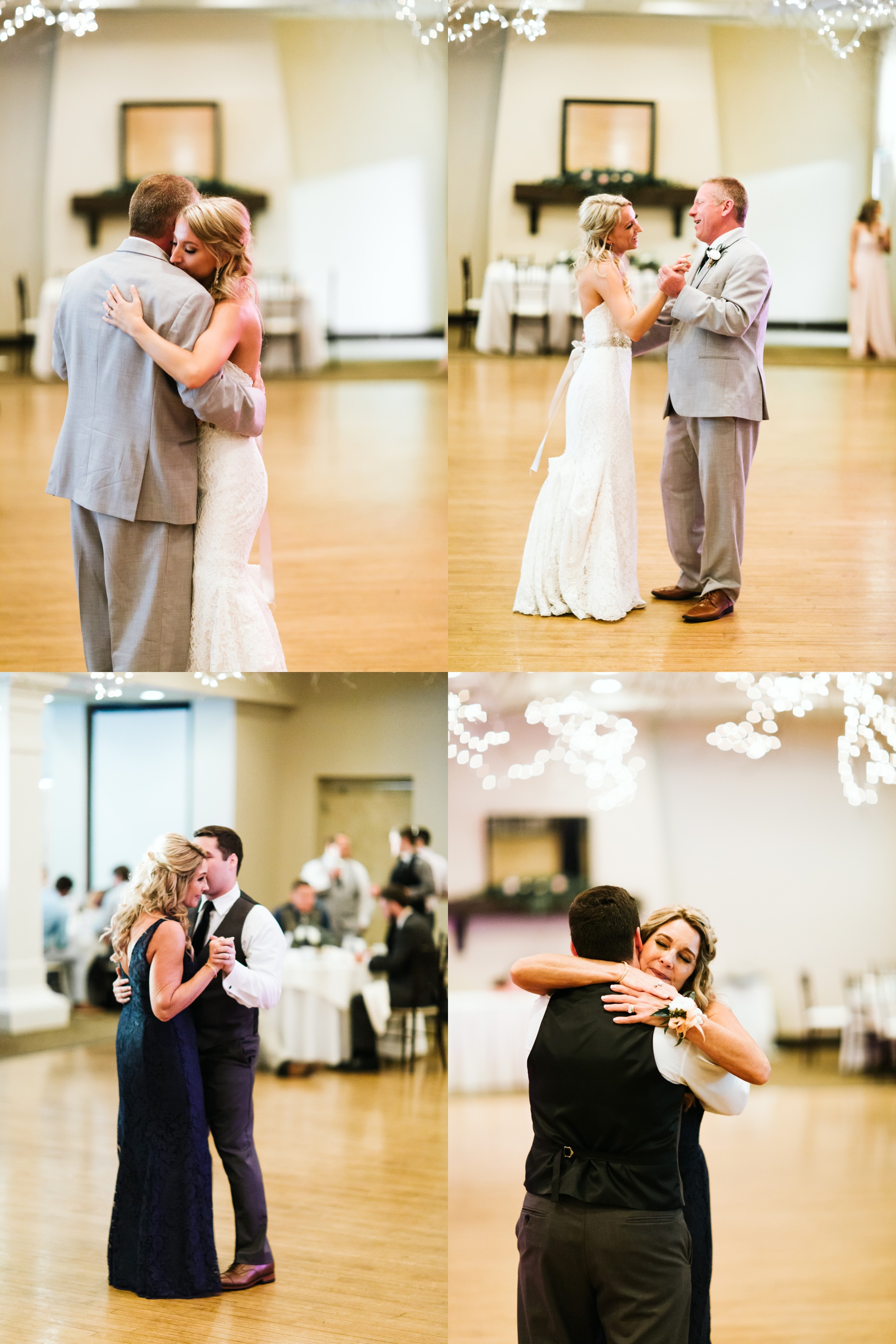 A bride and groom sharing their dances with their parents