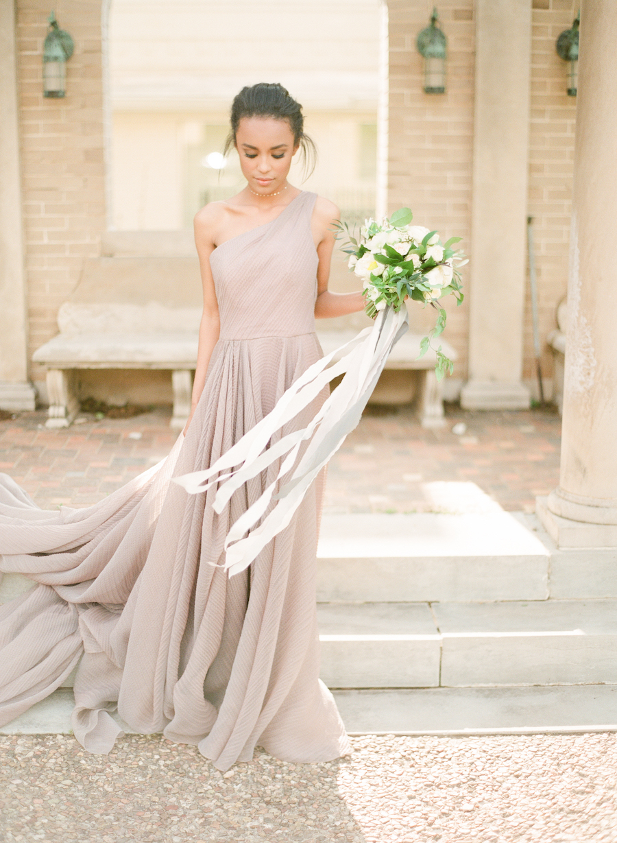 A bride and her bouquet