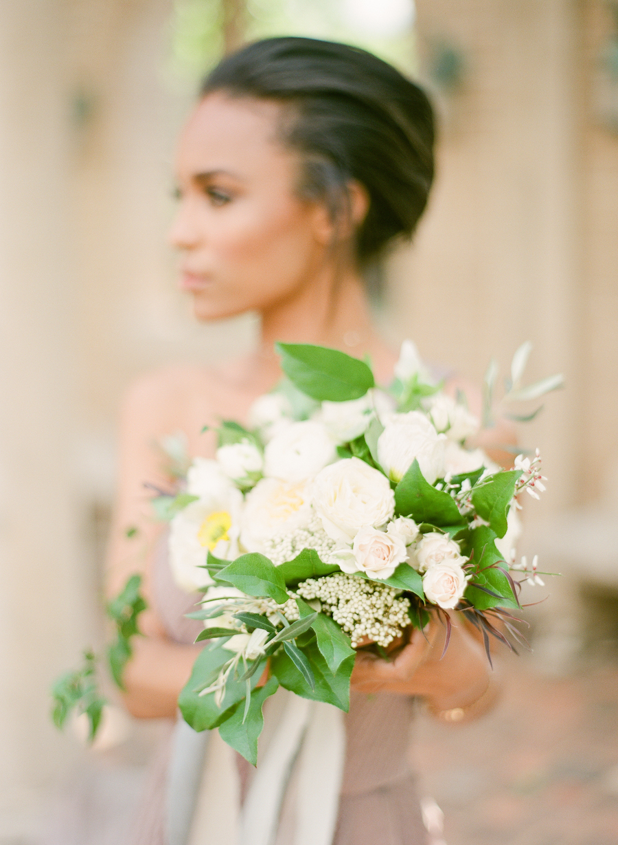 A white bridal bouquet