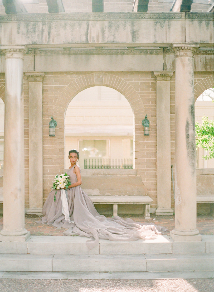 A bride before her Oklahoma city wedding