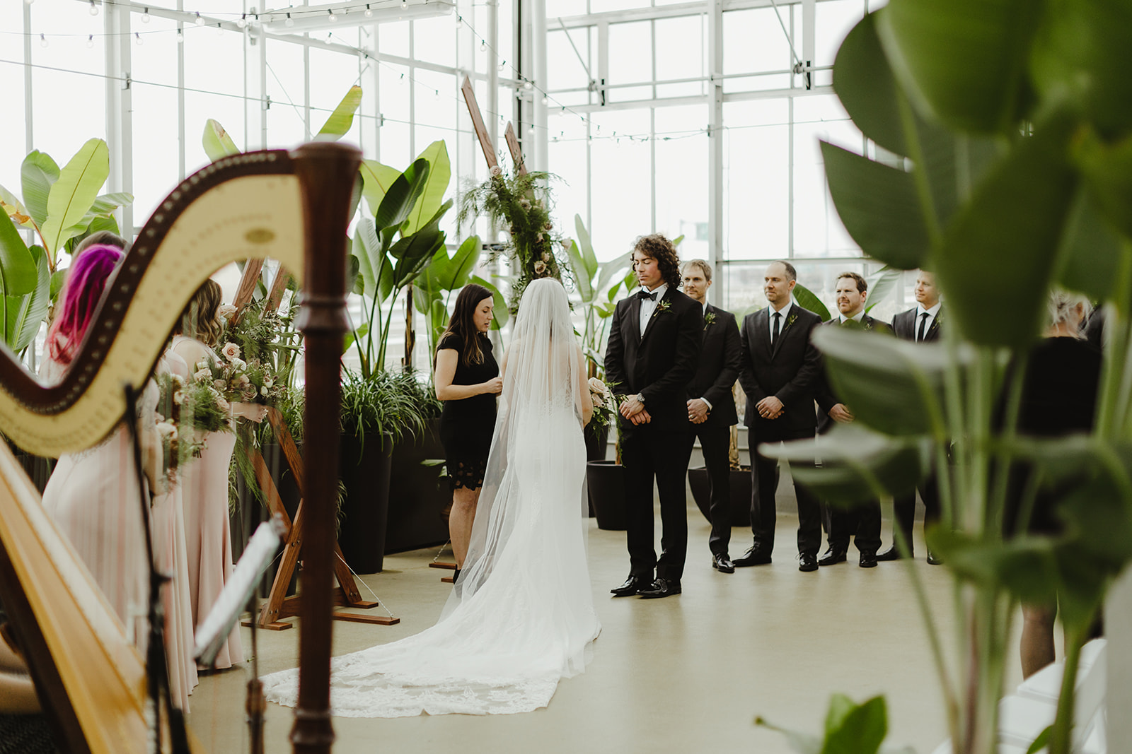 A ceremony taking place during a Downtown Market Grand Rapids wedding