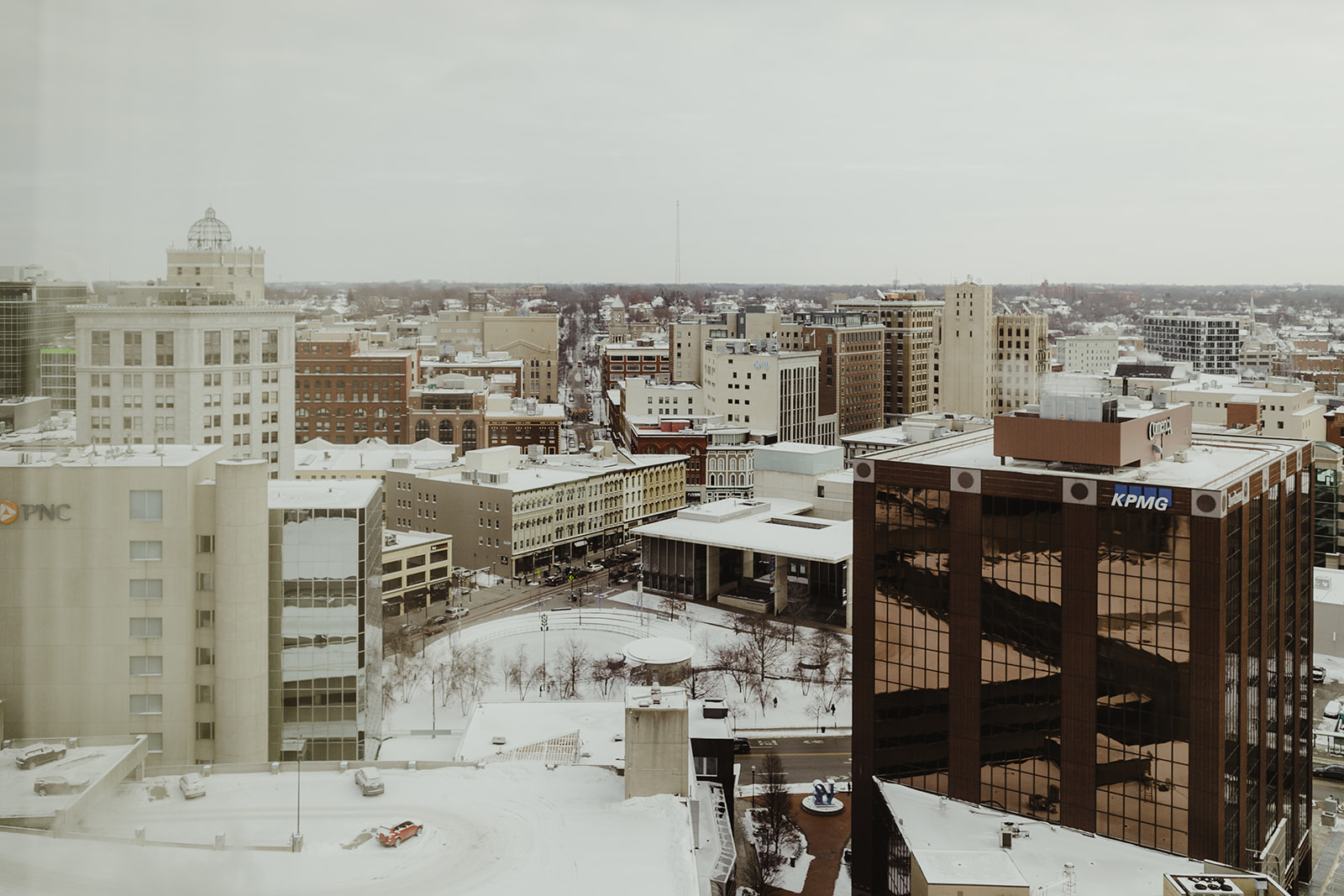 Grand Rapids, Michigan on a snowy January day
