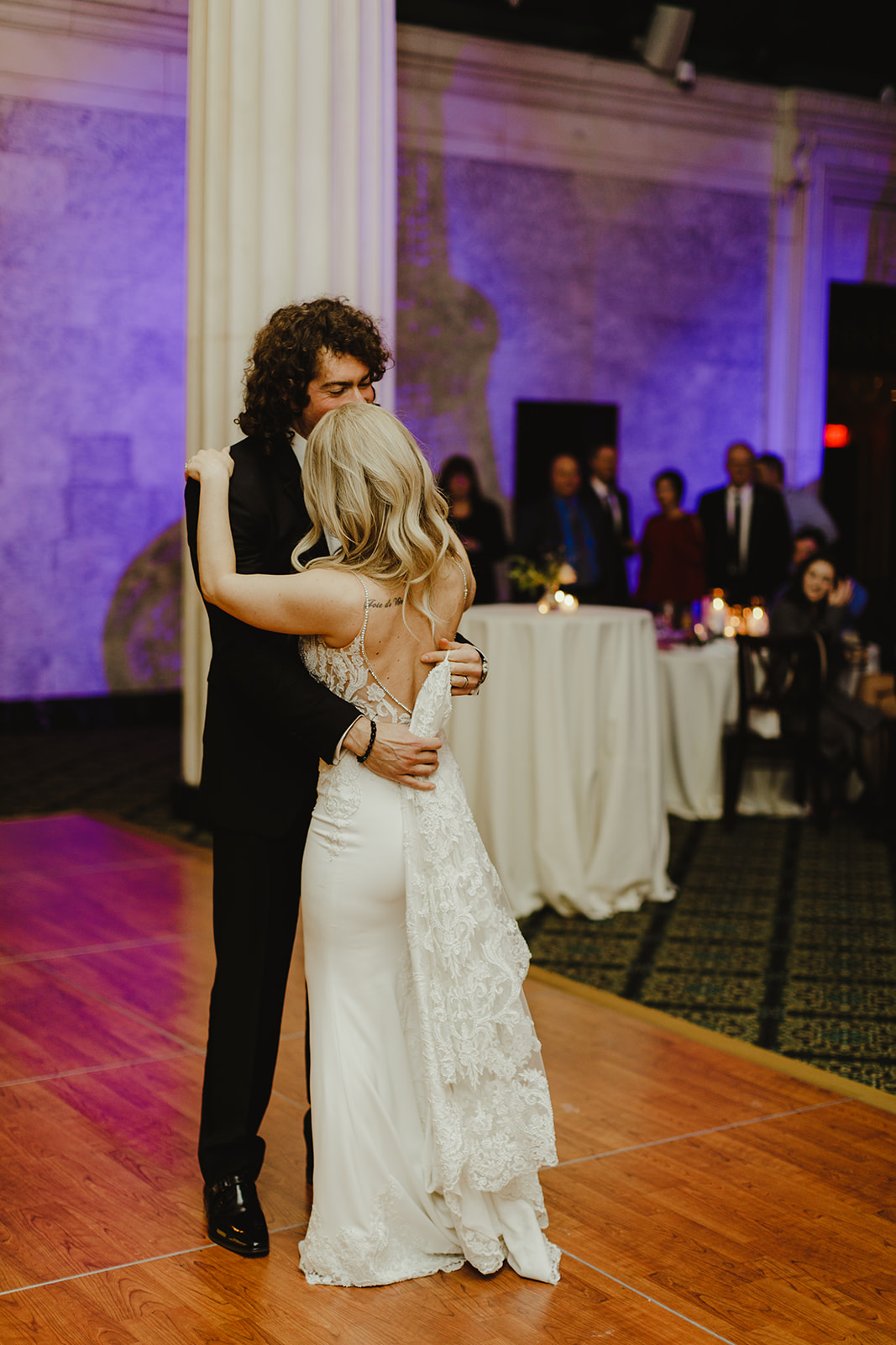 A couple sharing a first dance during a Ballroom at McKay wedding