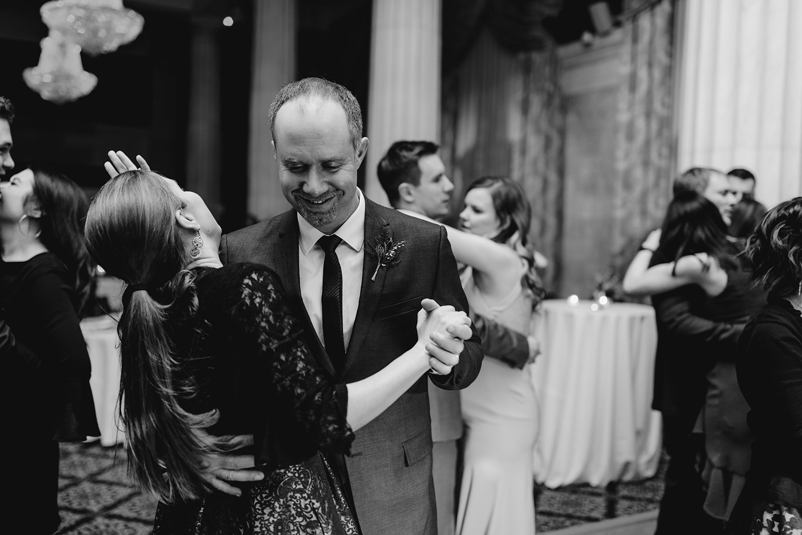 Guests dancing during a Grand Rapids, Michigan wedding