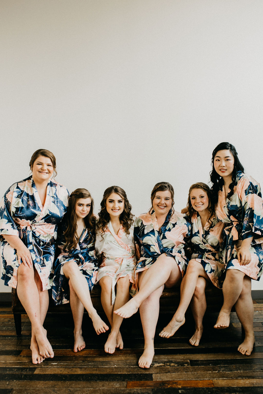 Bridesmaids getting ready before a wedding day
