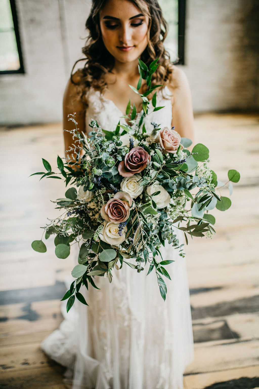 A bride with her bouquet