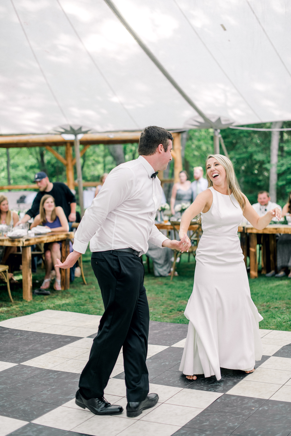 A couple sharing their first dance