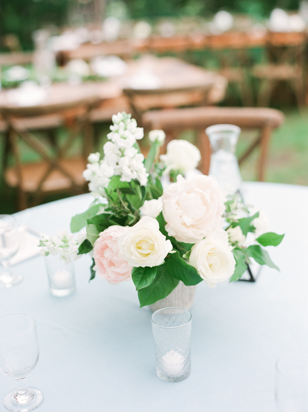 A flower arrangement for a wedding