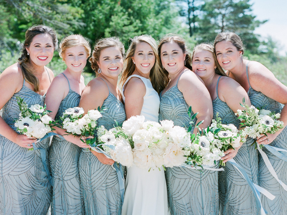 A bride and her bridesmaids