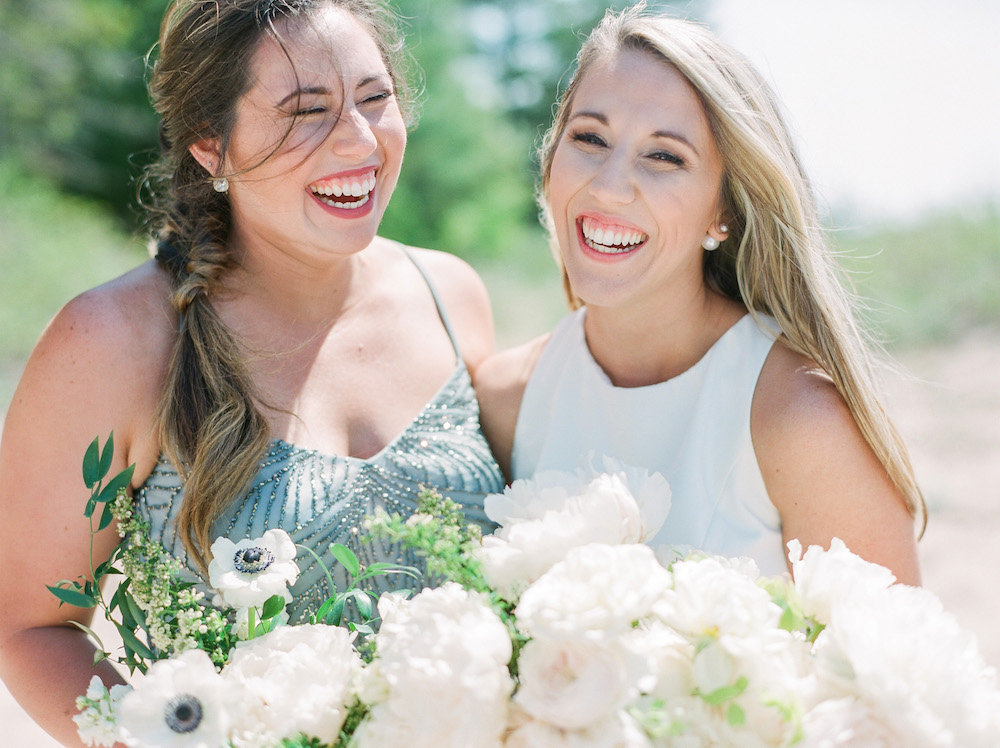 A bride and her bridesmaids