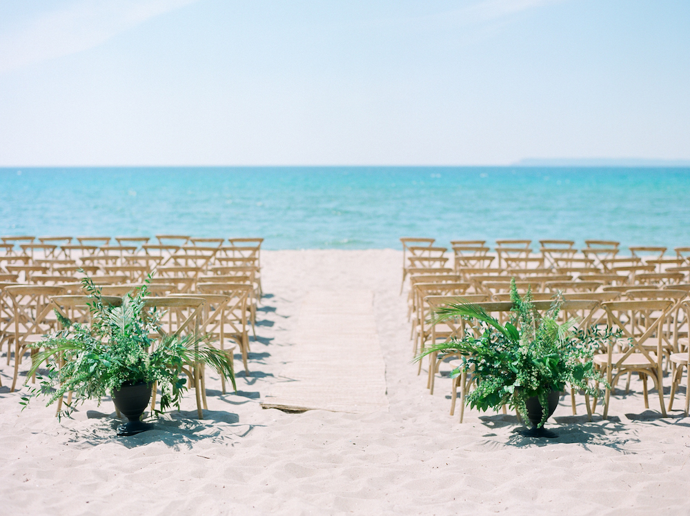 A beach front Leelanau school wedding