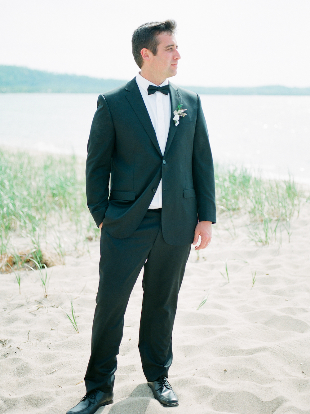 A groom on the beach