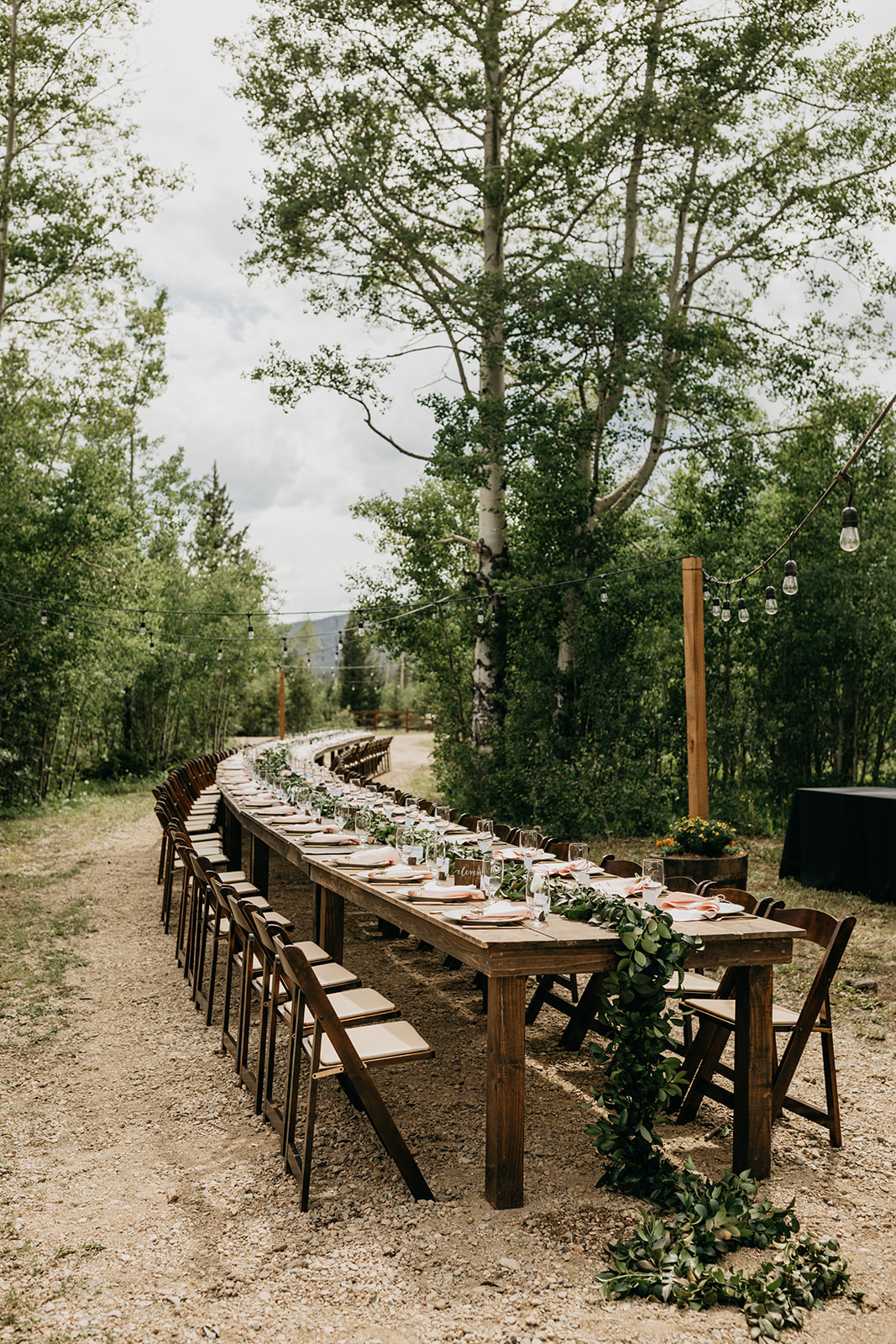 A long reception table