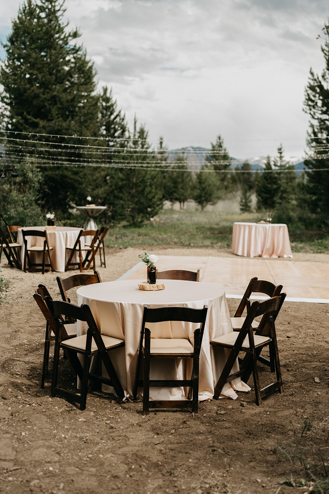 Reception set for a Colorado wedding