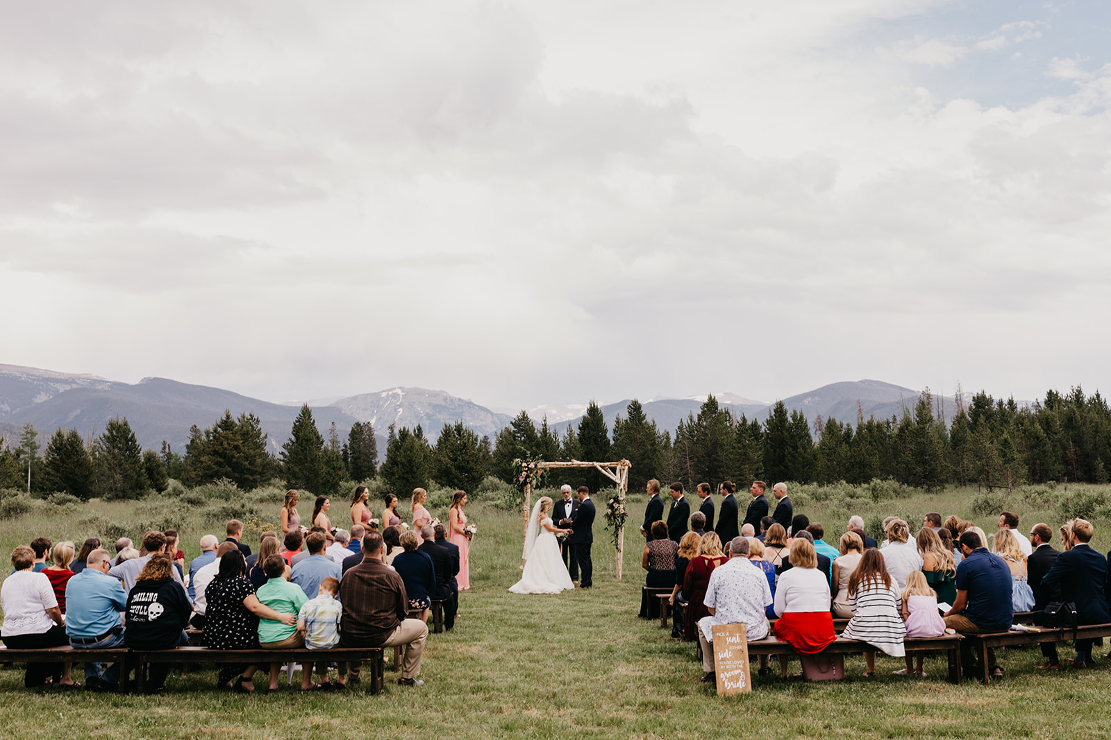 A rocky mountain wedding ceremony