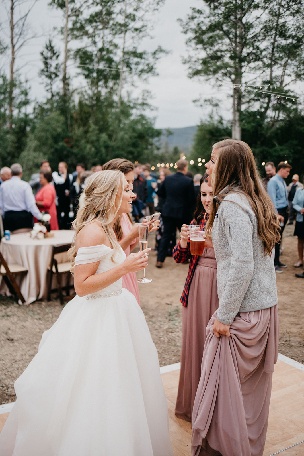 Bride enjoying her wedding reception