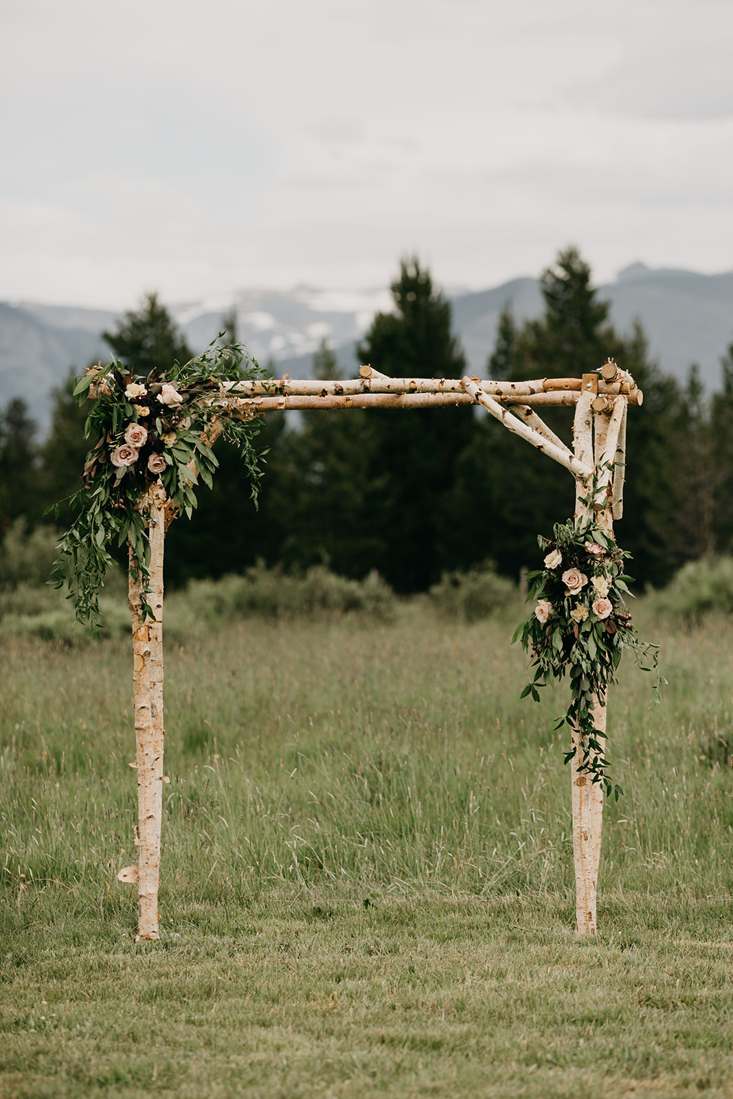 Wedding arch for a Grand Lake, CO wedding