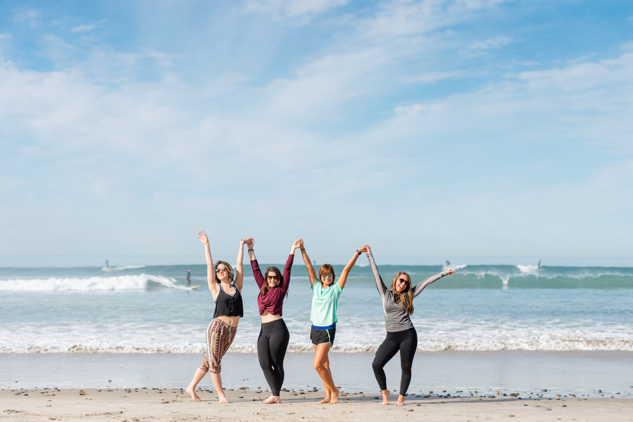 Girls celebrating during a San Diego business retreat