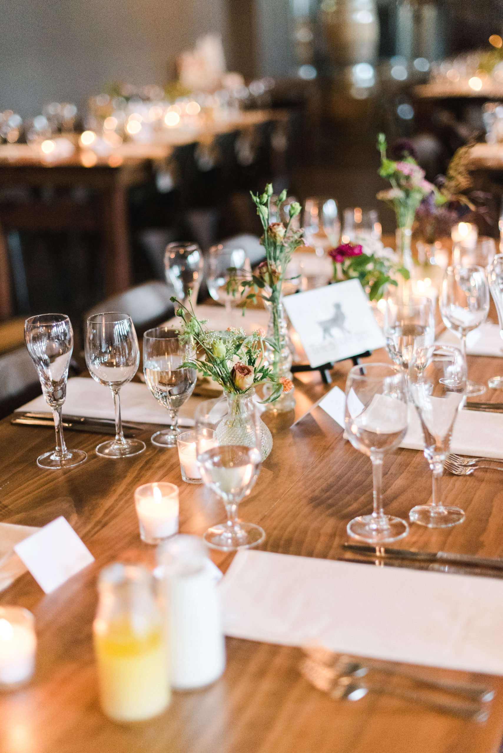 Tables set for a wedding