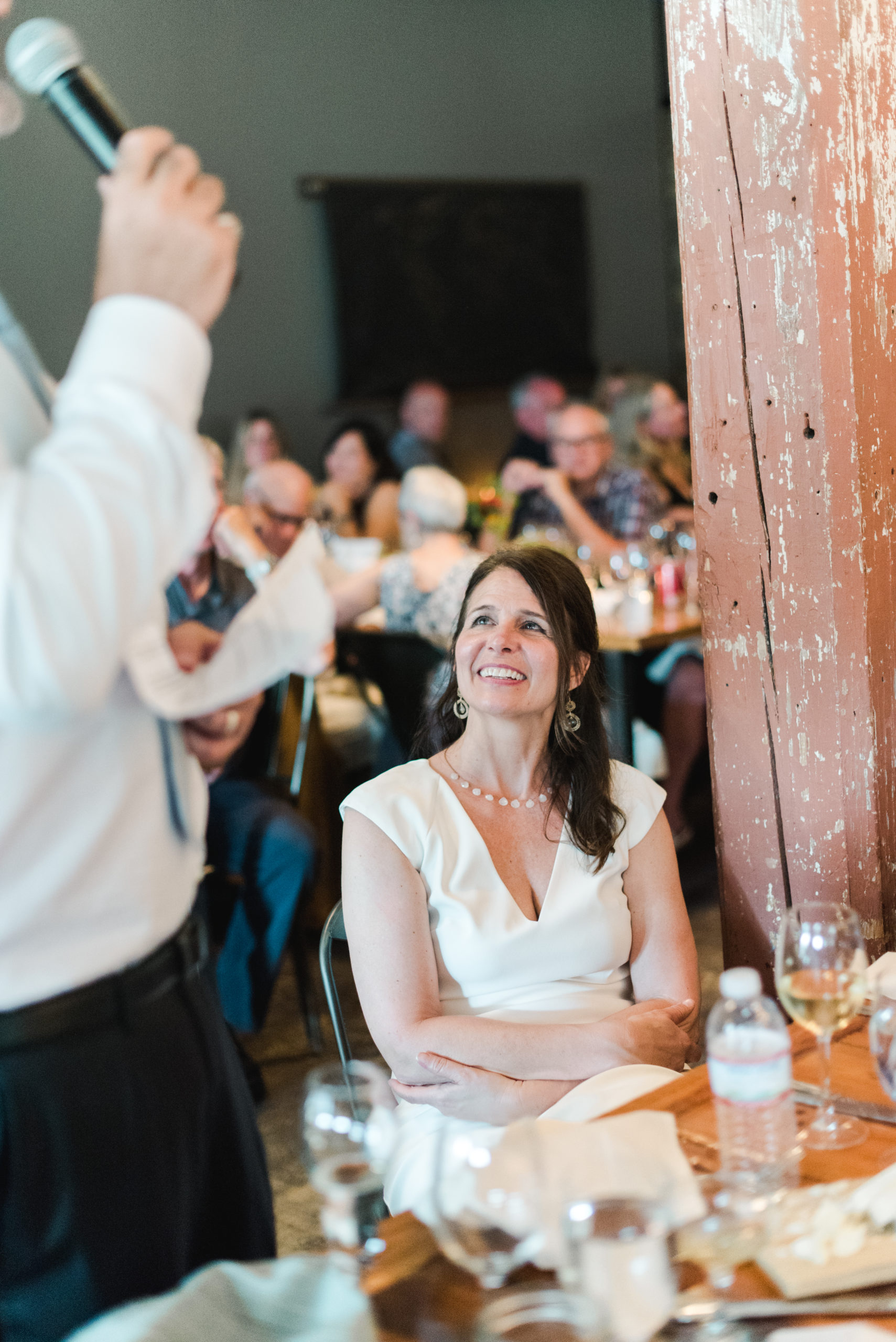 A groom giving a toast