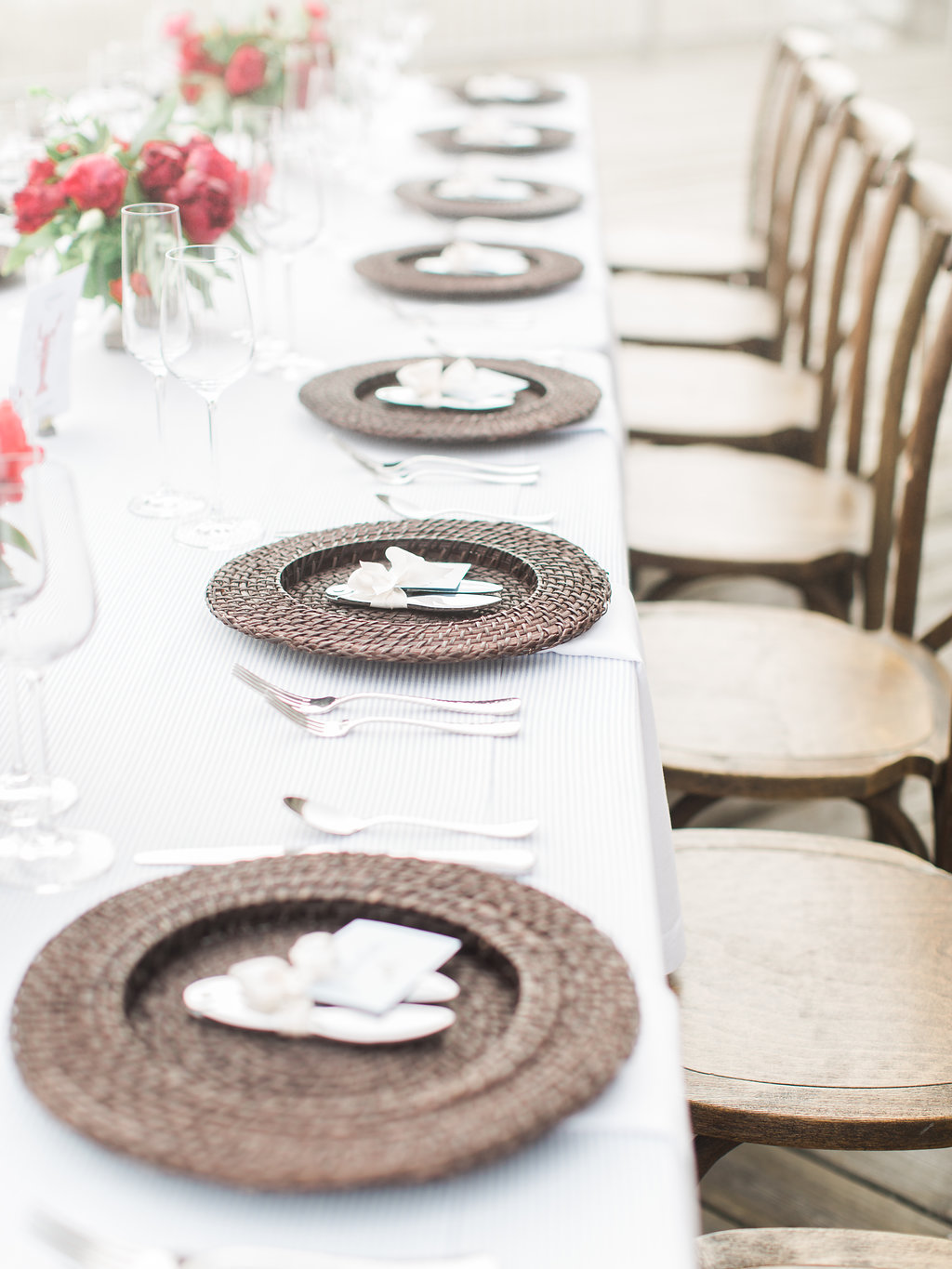 Place settings for a table