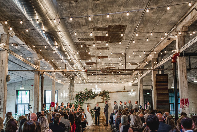 Southwest Michigan wedding bride and groom exchanging vows