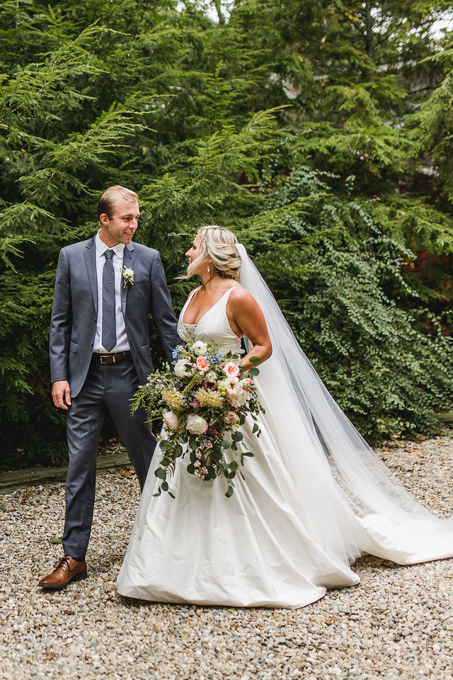 Bride and Groom walking together