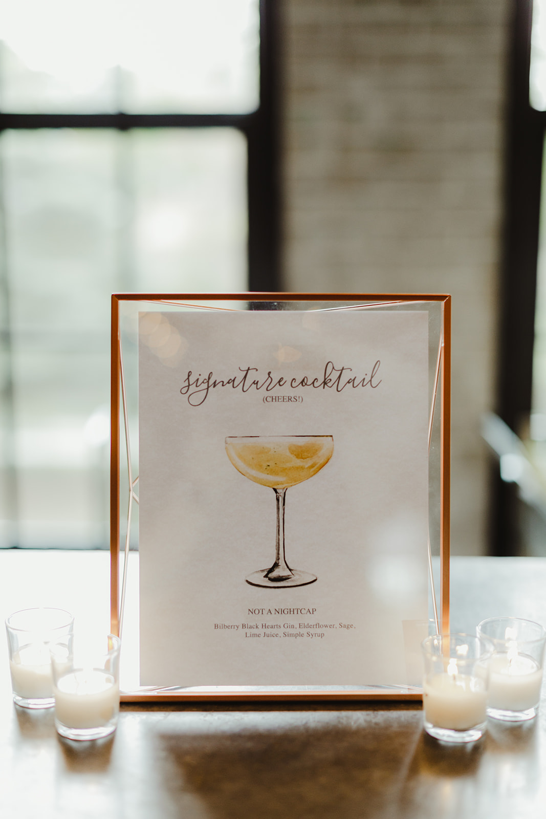 Signature cocktail sign