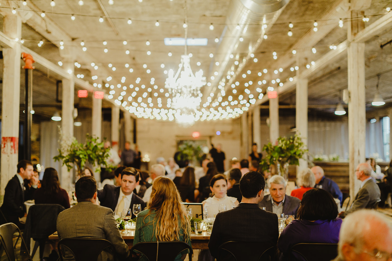 Guests enjoying a Journeyman Distillery wedding