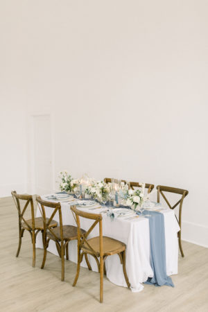 Table decor setup for elopement wedding