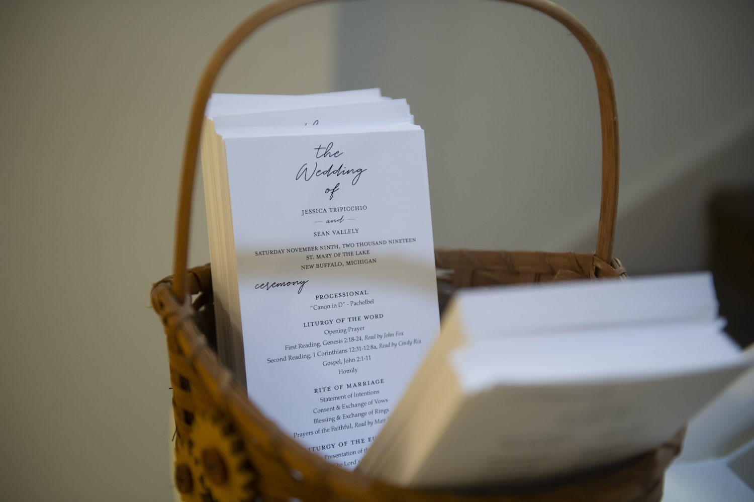 Wedding stationary at rustic Michigan wedding ceremony