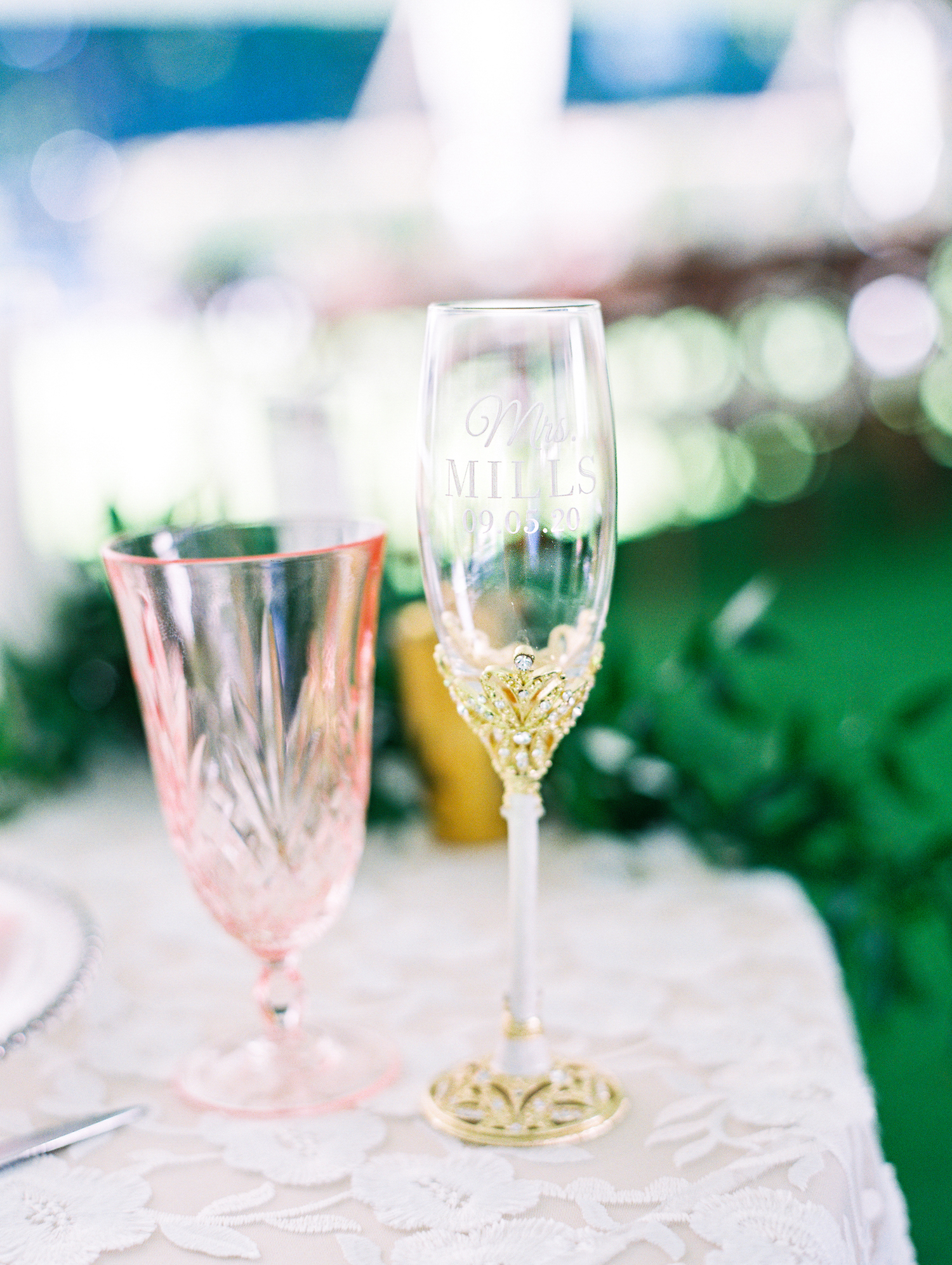 Champagne glass at Apple Blossom Resort wedding