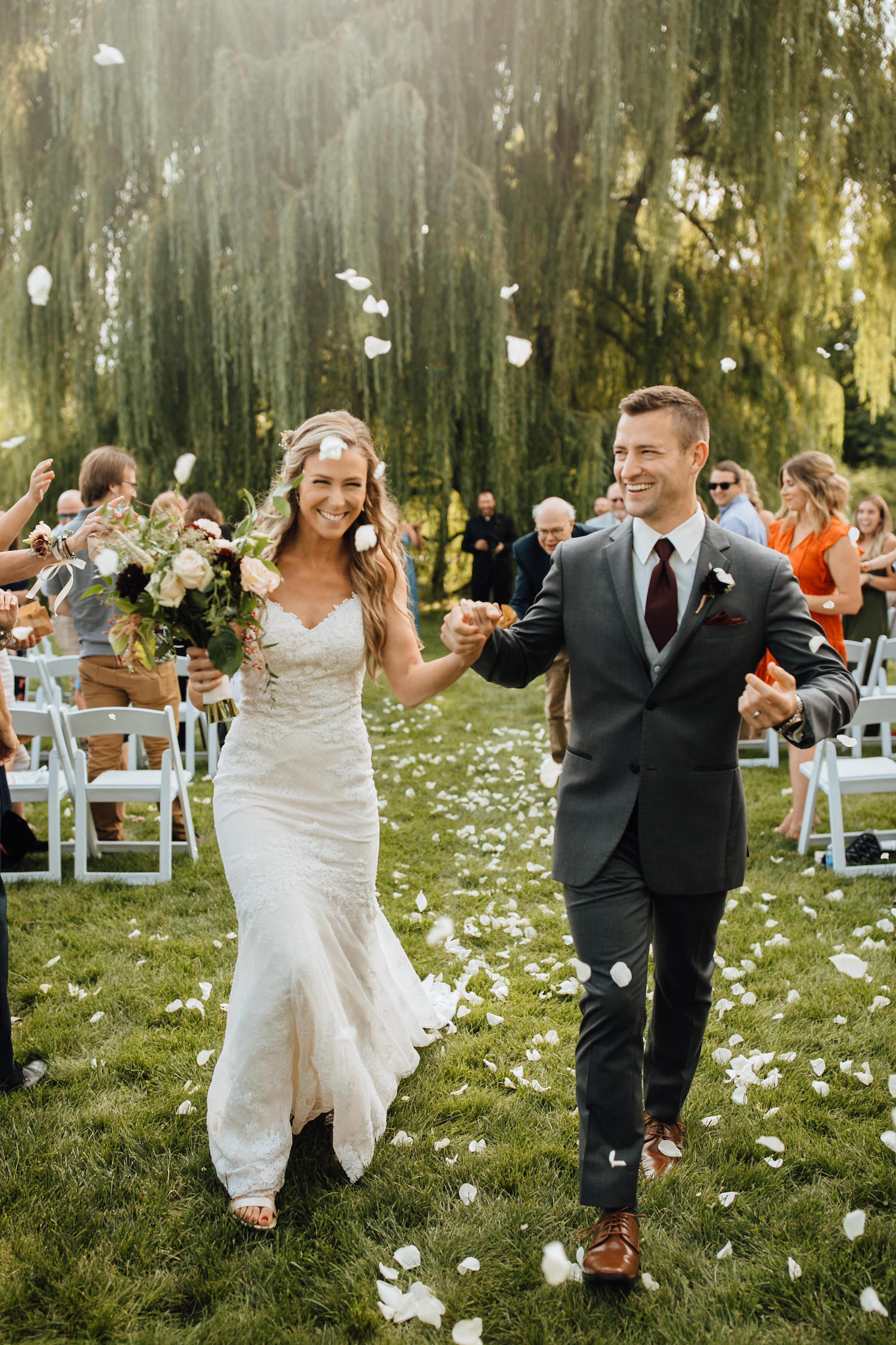 Bride and Groom walking together