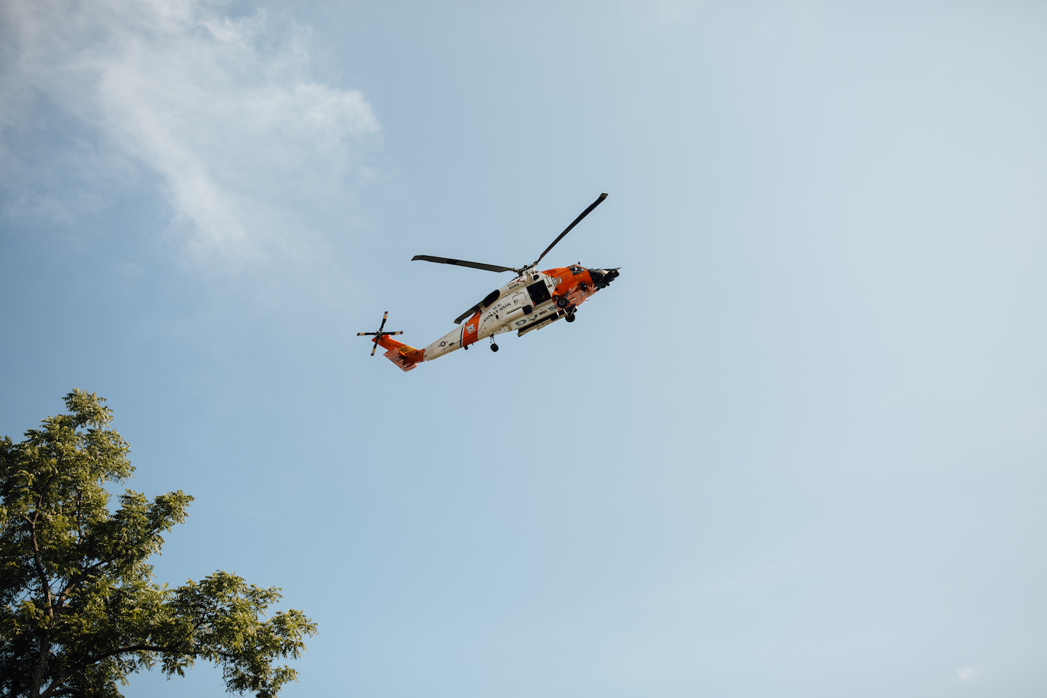 Helicopter flying over wedding 