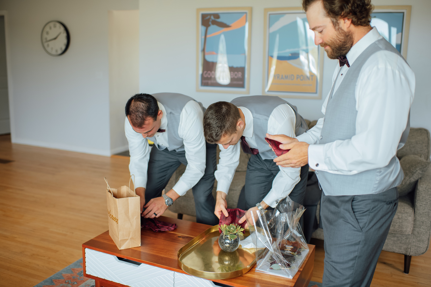 Groomsman getting ready for Aurora Cellars wedding